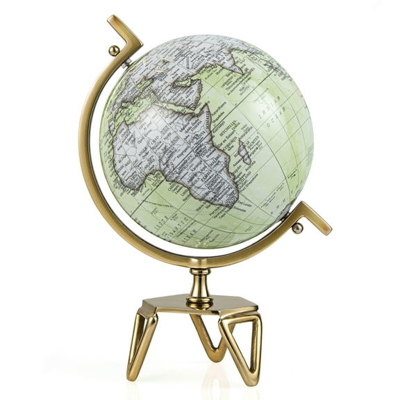 Gymax 10'' Geographic Rotating World Globe w/ Triangle Metal Stand Meridian Educational
