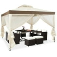 thumbnail image 1 of Gymax 10'x 10' Canopy Gazebo Shelter W/Mosquito Netting Outdoor Patio Beige, 1 of 10