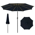 thumbnail image 1 of Gymax 10FT Solar Patio Umbrella 112 LED Lighted Umbrella Outdoor Table Market Umbrella Navy, 1 of 10