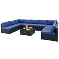 thumbnail image 1 of Gymax 10PCS Rattan Furniture Set Outdoor Wicker Sofa Table Cushioned Seat Patio Navy, 1 of 5