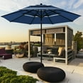 thumbnail image 1 of Gymax 10ft 3 Tier Patio Market Umbrella Aluminum Sunshade Shelter Double Vented Navy, 1 of 9