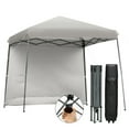 thumbnail image 1 of Gymax 10ft X 10ft Pop Up Tent Slant Leg Canopy W/ Roll-up Side Wall Grey, 1 of 10