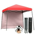 thumbnail image 1 of Gymax 10ft X 10ft Pop Up Tent Slant Leg Canopy W/ Roll-up Side Wall Red, 1 of 10
