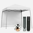 thumbnail image 1 of Gymax 10ft X 10ft Pop Up Tent Slant Leg Canopy W/ Roll-up Side Wall White, 1 of 10