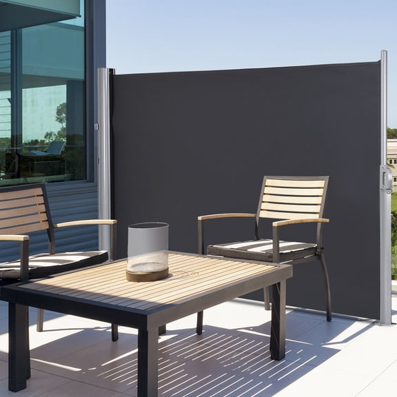 Gymax 118.5''x 63'' H Patio Retractable Folding Side Awning Screen Privacy Divider