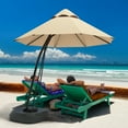 thumbnail image 1 of Gymax 11ft Patio Cantilever Hand Push Offset Hanging Umbrella w/ Wheels Base Beige, 1 of 10