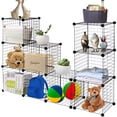 thumbnail image 1 of Gymax 12 Cube Grid Wire Organizer Wardrobe Shelves Bookcase DIY, 1 of 10