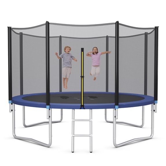 Gymax 12 FT Outdoor Trampoline Bounce Combo W/Safety Closure Net Ladder
