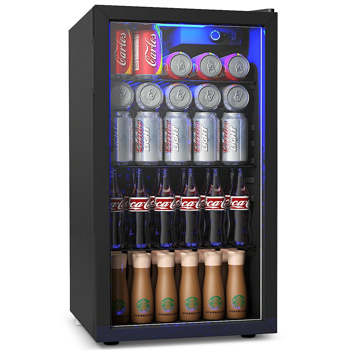 Gymax 120 Can Compact Chiller Beverage Refrigerator, Beer
