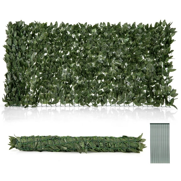 Gymax 120'' x 40'' Artificial Ivy Privacy Fence Faux Ivy Vines Covering Leaves Wall Roll