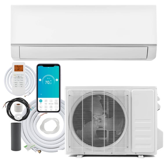 Gymax 12000 BTU Wifi Enabled Mini Split Air Conditioner & Heater w/Installation Kit White