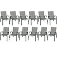 thumbnail image 1 of Gymax 12PCS Outdoor PE Wicker Stacking Dining Chairs Patio Arm Chairs Mix Grey, 1 of 10