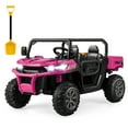thumbnail image 1 of Gymax 12V 2 Seater Ride On UTV Dump Truck Remote w/ Electric Dump Bed & Shovel Pink, 1 of 10