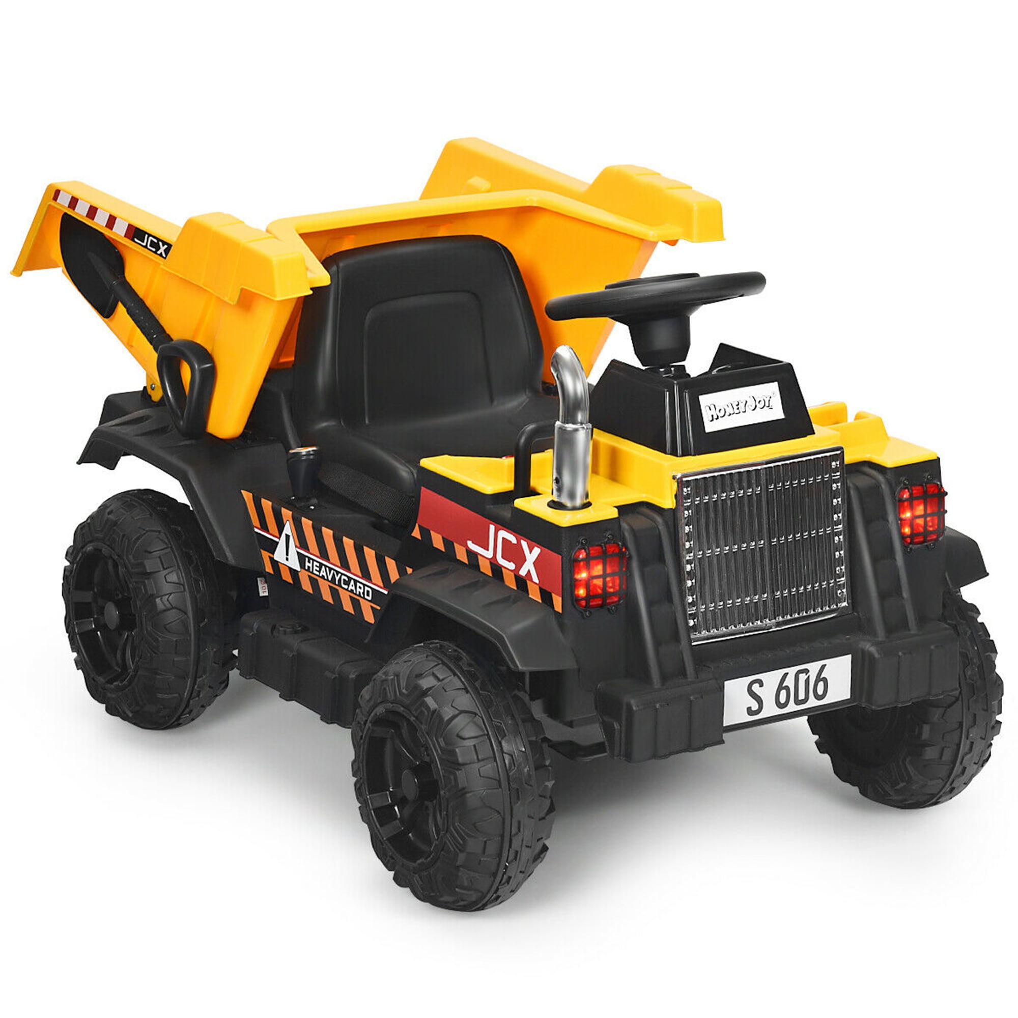 Gymax 12V Battery Kids Ride On Dump Truck RC Construction Tractor
