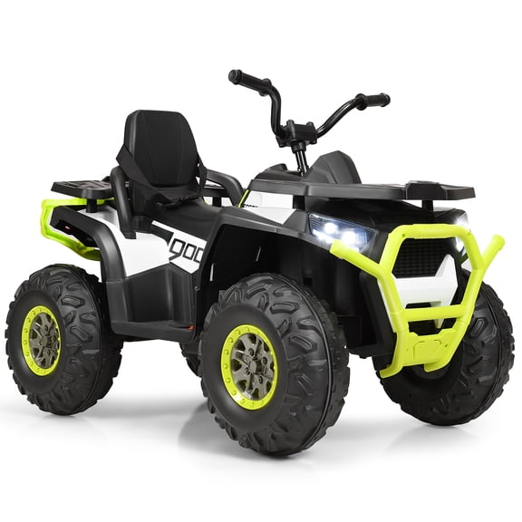 Gymax 12V Electric Kids Ride On Car ATV 4-Wheeler Quad w/ LED Light White