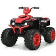 thumbnail image 1 of Gymax 12V Electric Kids Ride On Car ATV 4-Wheeler Quad w/ Music LED Light Red, 1 of 9