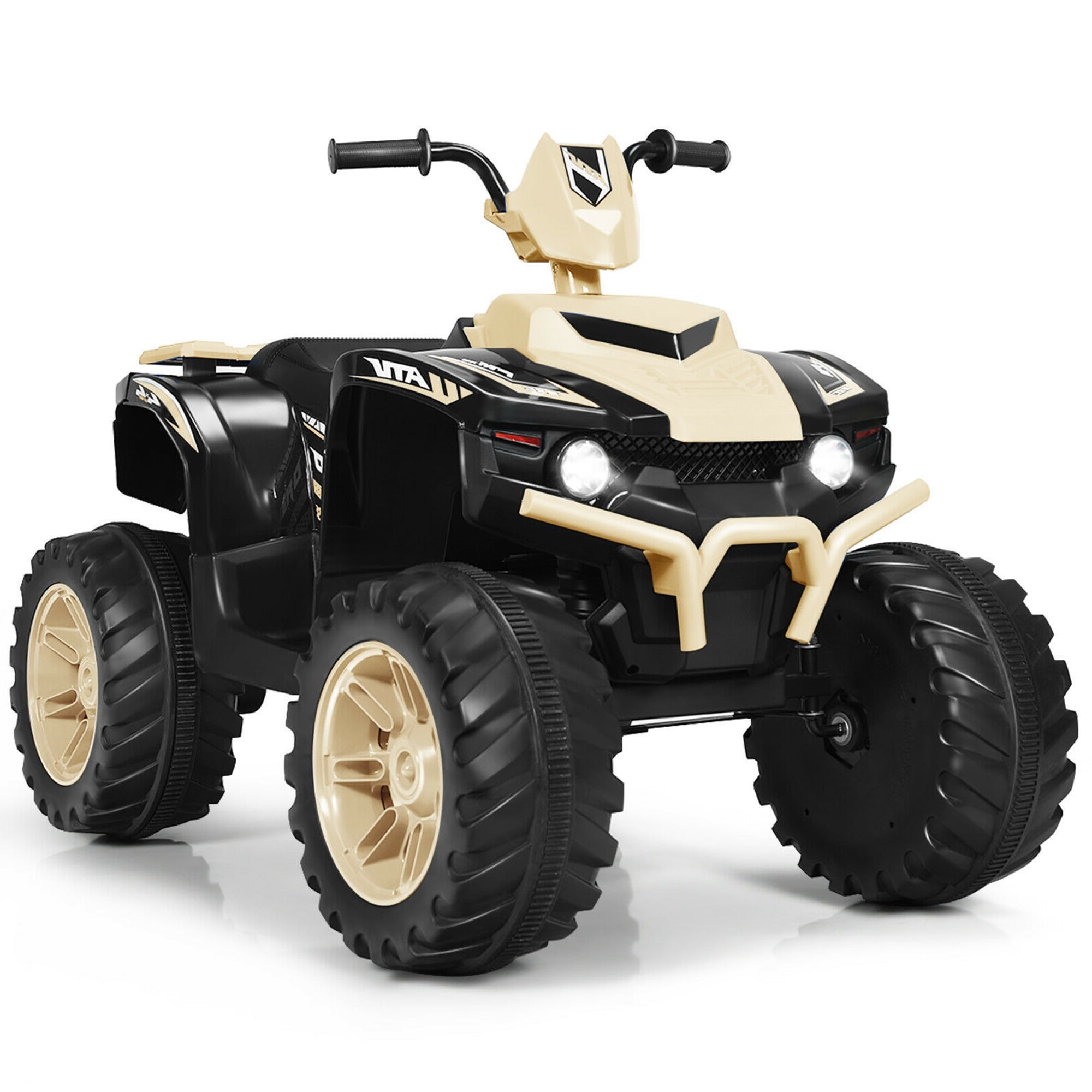 Gymax 12V Electric Kids Ride On Car ATV 4-Wheeler Quad w/ Music LED Light Yellow