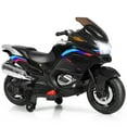 thumbnail image 1 of Gymax 12V Electric Kids Ride On Motorcycle w/ Training Wheels Black, 1 of 9