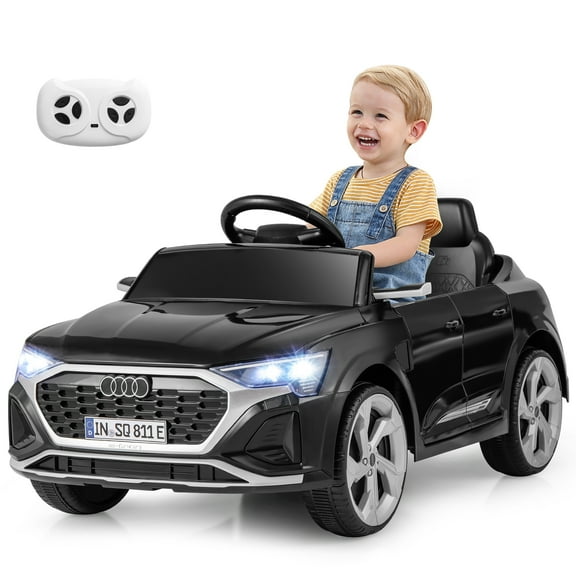 Gymax 12V Kids Ride On Car w/Remote Control 4 Wheels Suspension 3 Speeds LED Headlight Black