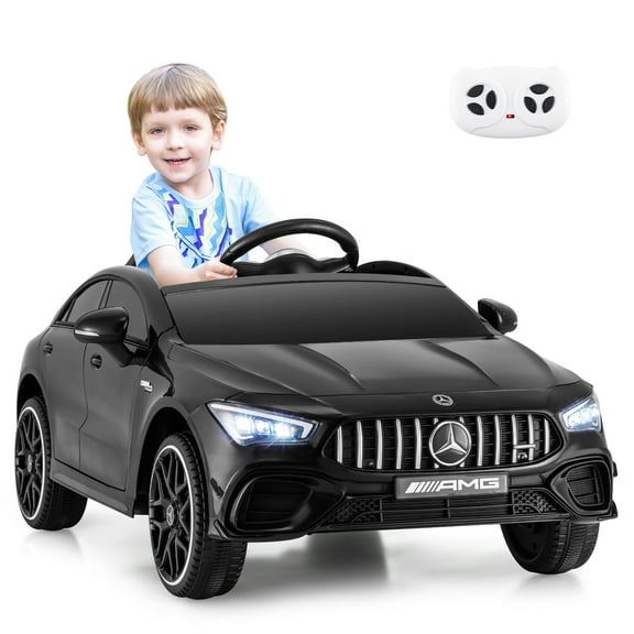 Gymax 12V Kids Ride on Car w/Remote Rocking Function Transport Wheels Lights & Music Black