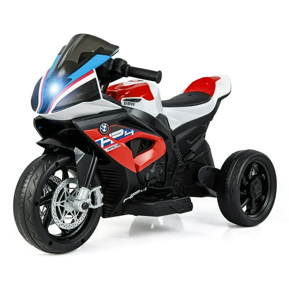 Gymax 12V Kids Ride on Motorcycle Licensed BMW 3 Wheels Electric Toy w/ Light & Music Red