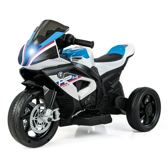 Gymax 12V Kids Ride on Motorcycle Licensed BMW 3 Wheels Electric Toy w/ Light & Music White