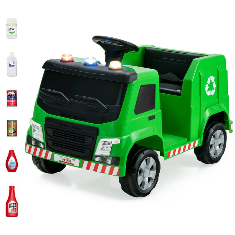 Gymax 12V Kids Electric Ride On Trash Truck with Remote Control