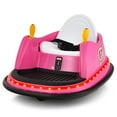 thumbnail image 1 of Gymax 12V Vehicle 360 Degree Spin Race Toy Kids Ride On Bumper Car w/ Remote Control Pink, 1 of 10
