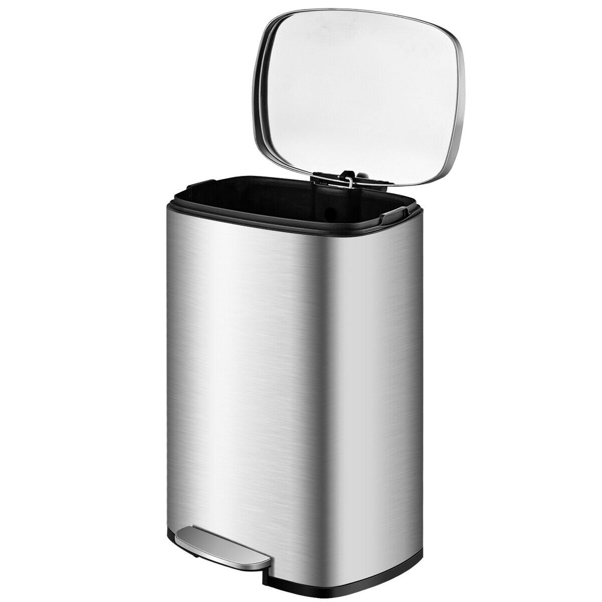 Gymax 13.2 gal Stainless Steel Soft Close Kitchen Trash Can