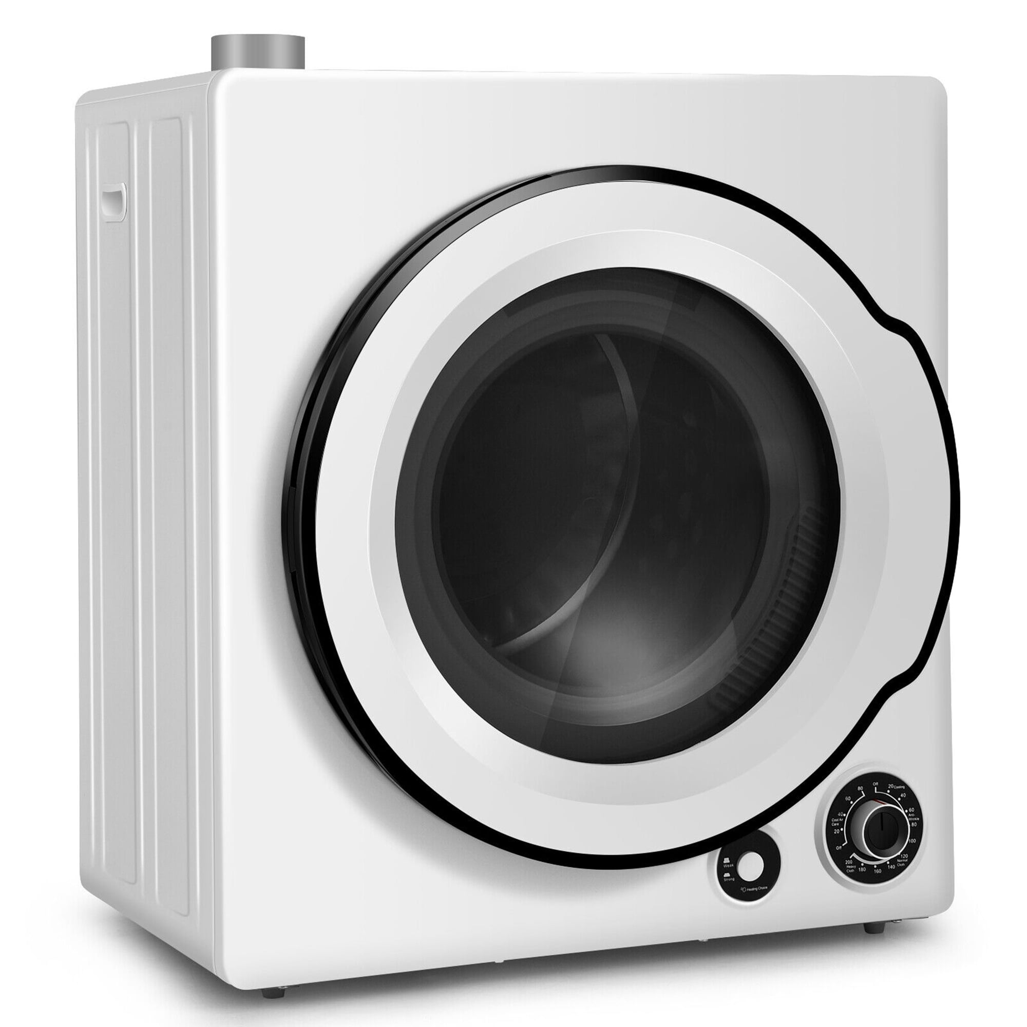 Compact White Portable Electric Tumble Dryer with Stainless Steel Tub