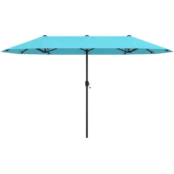 Gymax 13 FT Large Patio Umbrella Patio Double-Sided Table Market Umbrella for Garden Turquoise