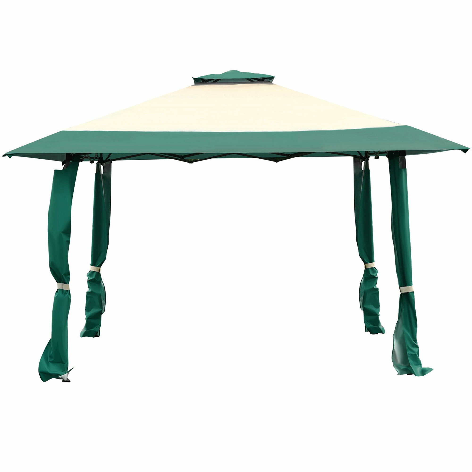 Gymax 13' x 13' Folding Patio Pop-up Gazebo Canopy Tent Outdoor Shelter Shade Green