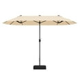 thumbnail image 1 of Gymax 13FT Double-sided Patio Umbrella w/ Crank Handle Umbrella Base Safety Lock Beige, 1 of 10