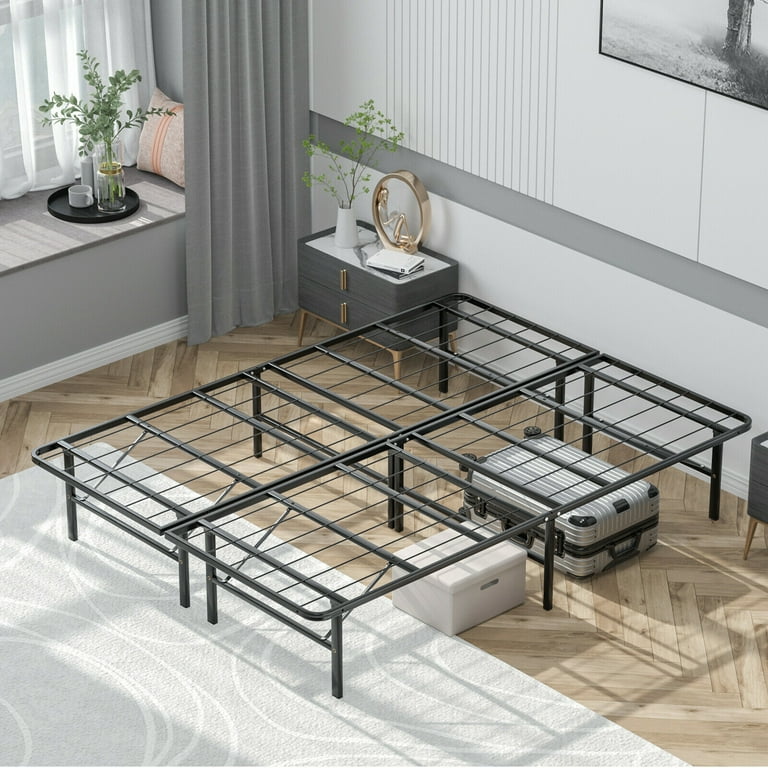 Gymax 14 Queen Size Foldable Metal Platform Bed Mattress