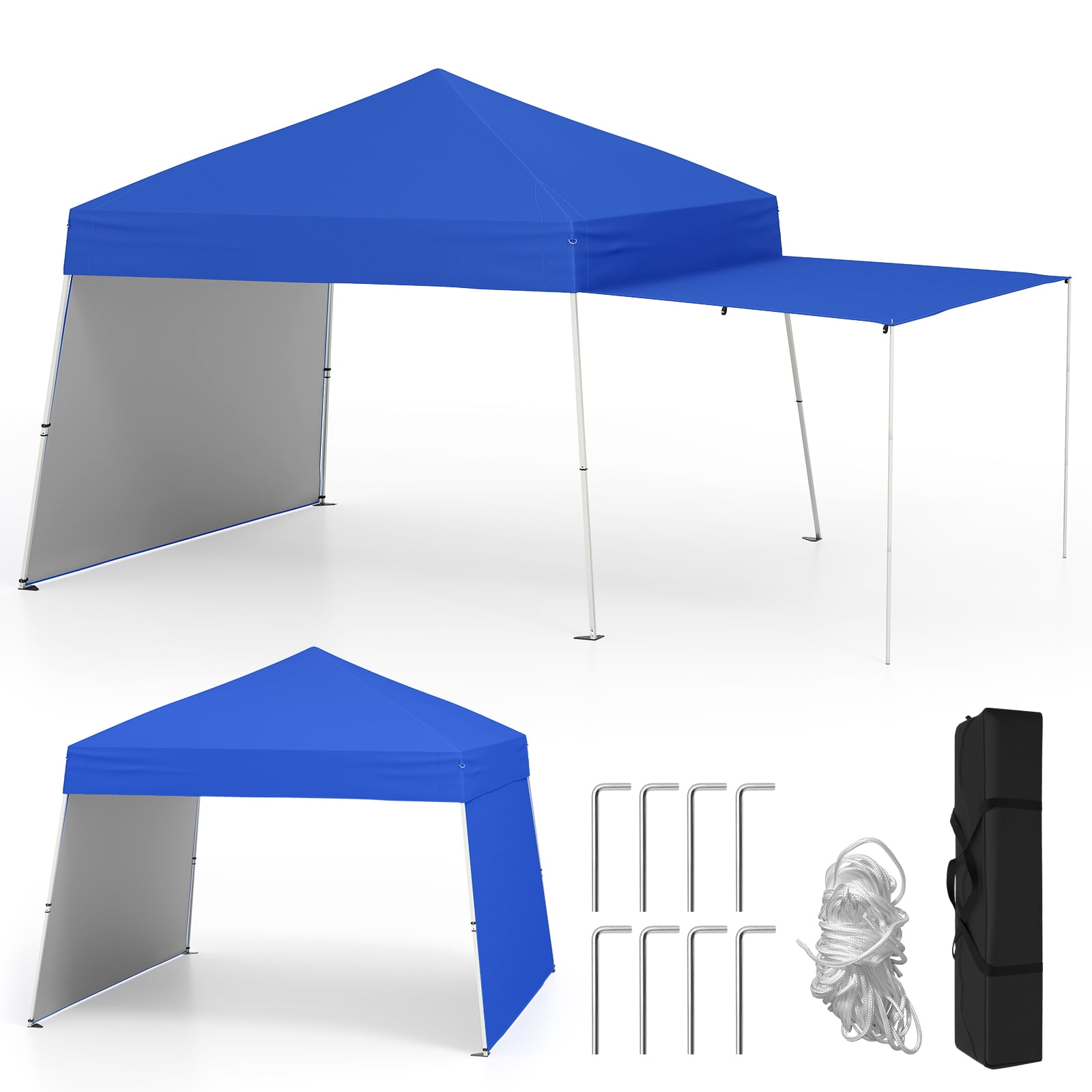 Gymax 14 X 9.2 FT Pop up Canopy Tent w/ 2 Convertible Sidewalls to ...
