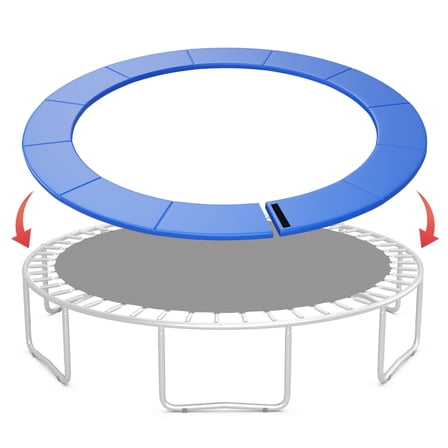 Gymax 14FT Trampoline Spring Cover Universal Trampoline Replacement Pad w/Split Design Blue