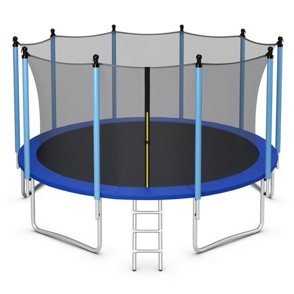 Gymax 15 Feet Trampoline Jumping Exercise Recreational Bounce with Safety Net