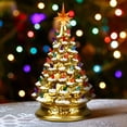 thumbnail image 1 of Gymax 15 Inch Artificial Christmas Tree Tabletop Luminous Ceramic Tree Gold, 1 of 9
