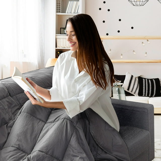 Gymax 15 lbs Weighted Blankets Twin/Full/Queen/King Size Cotton w