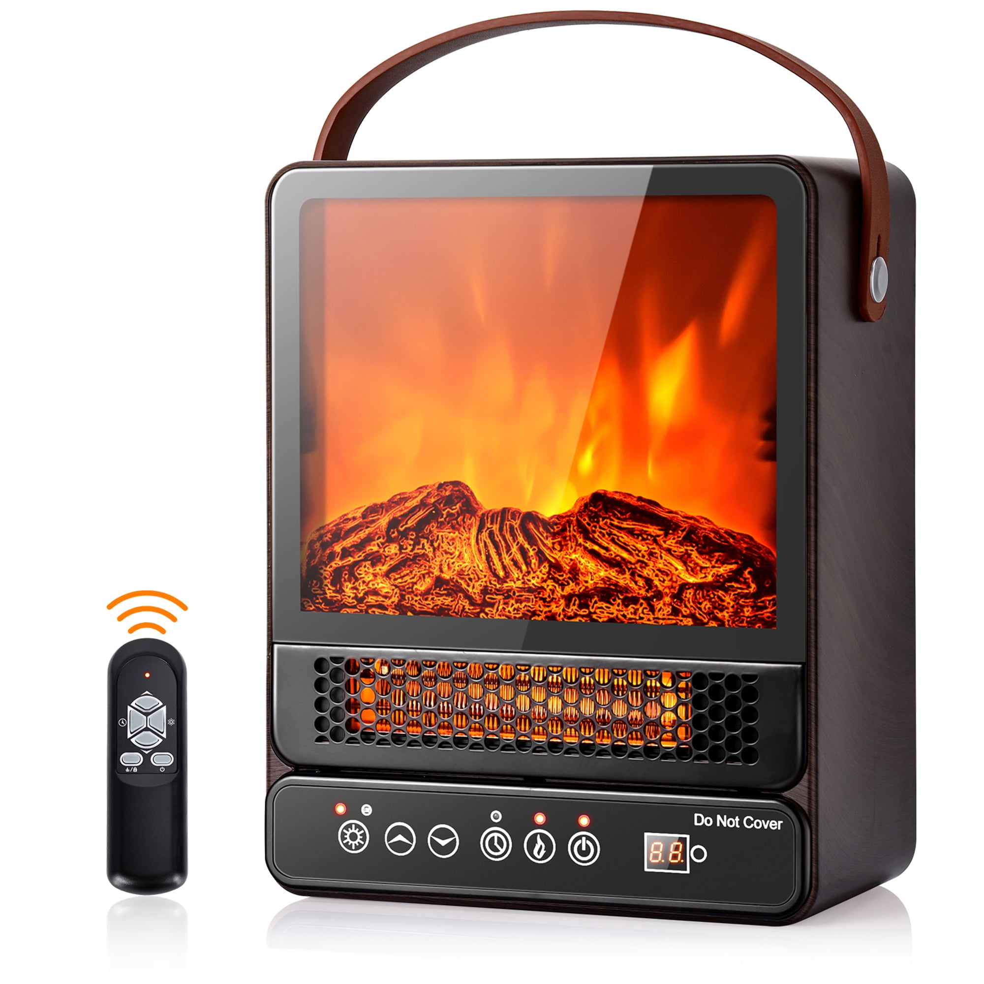 Large Room Gymax Fireplace- 1500W Portable Electric Indoor Heater with