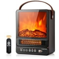 thumbnail image 1 of Gymax 1500W Portable Electric Fireplace Heater w/ Remote Control Walnut, 1 of 10
