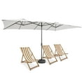thumbnail image 1 of Gymax 15FT Double-Sided Market Umbrella Large Crank Handle Vented Twin Patio Beige, 1 of 6