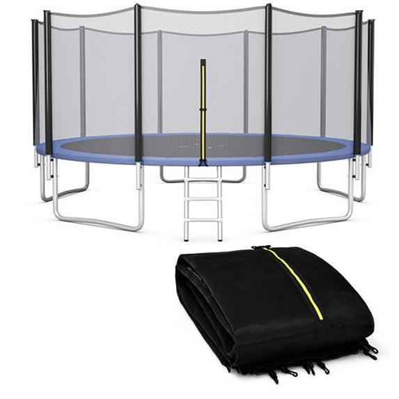 Gymax 15FT Trampoline Safety Net Replacement Protection Enclosure Net for 10 Poles