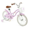 thumbnail image 1 of Gymax 16'' Kids Bicycle Children's Training Bicycle w/ Removable Training Wheels & Basket Purple, 1 of 9