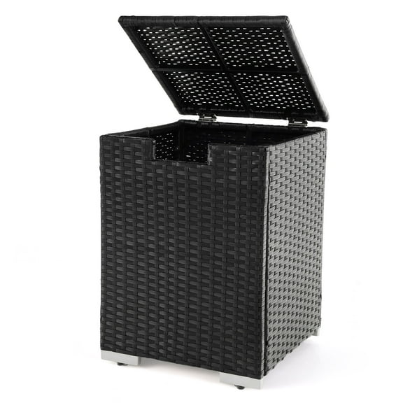 Gymax 16'' Rattan Propane Tank Cover Hideaway Side Table 20 lbs Propane Gas Holder