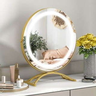 Gold vanity top mirror stand