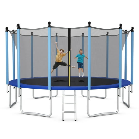 Gymax 16FT Jumping Exercise Recreational Bounce Trampoline for Kids W/Safety Enclosure