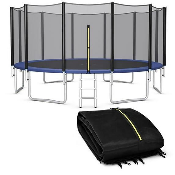 Gymax 16FT Trampoline Safety Net Replacement Protection Enclosure Net for 12 Poles