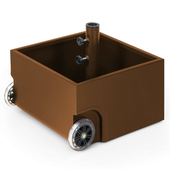 Gymax 170lbs Patio Umbrella Base Stand Wheels Planter Outdoor Heavy Duty Garden Black