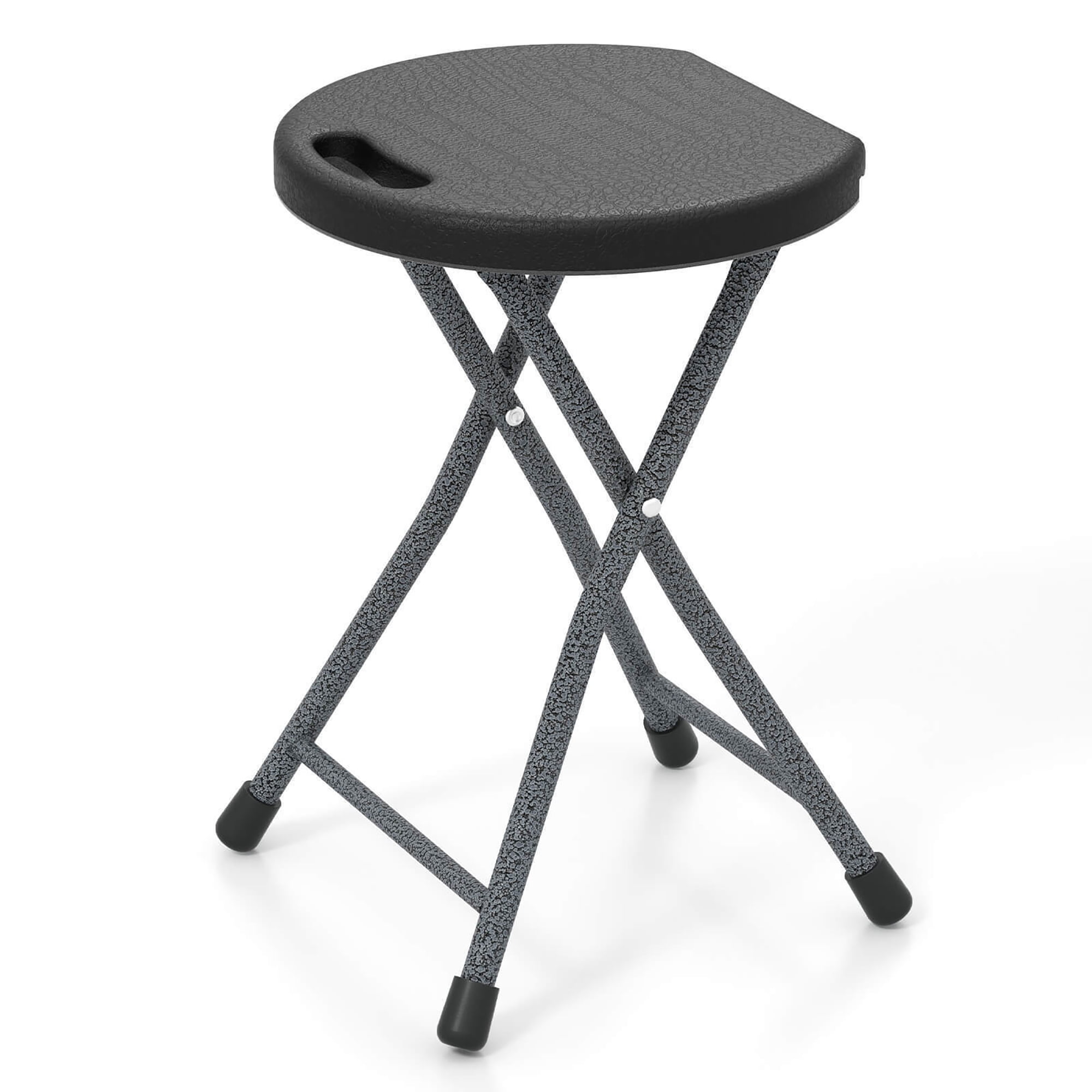 Foldable Stools Gymax 18''H Folding Stool Portable & Foldable Camping Chair w/ Built-in ...